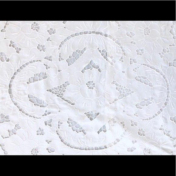 Battenburg lace Victorian 2 Standard shams 1 European Square 100% White cotton